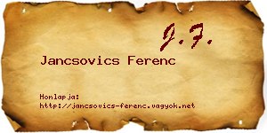 Jancsovics Ferenc névjegykártya